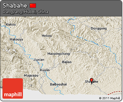 Shaded Relief Panoramic Map of Shabahe