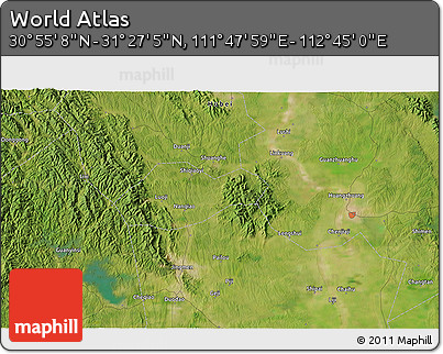 Satellite 3D Map of the Area around 31° 11' 6" N, 112° 16' 30" E