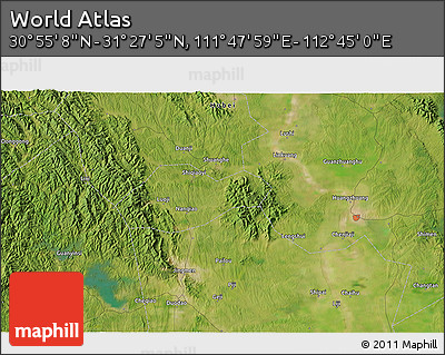 Satellite 3D Map of the Area around 31° 11' 6" N, 112° 16' 30" E