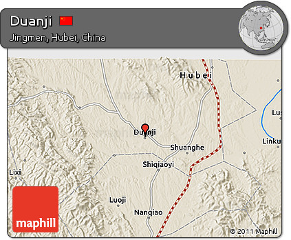Shaded Relief 3D Map of Duanji