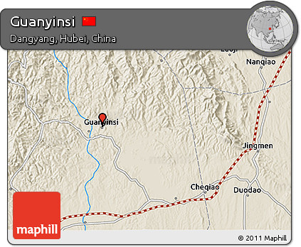 Shaded Relief 3D Map of Guanyinsi