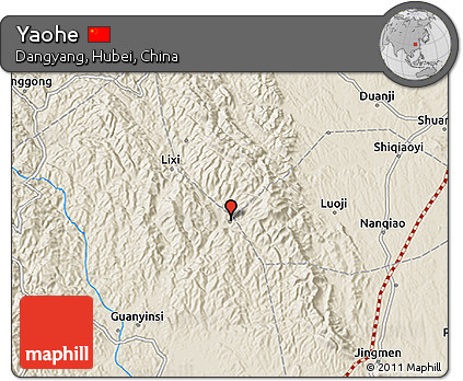 Shaded Relief 3D Map of Yaohe