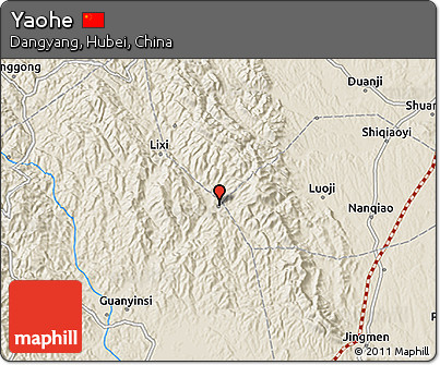 Shaded Relief 3D Map of Yaohe