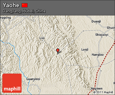 Shaded Relief 3D Map of Yaohe