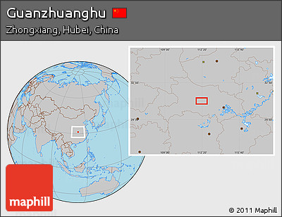 Gray Location Map of Guanzhuanghu