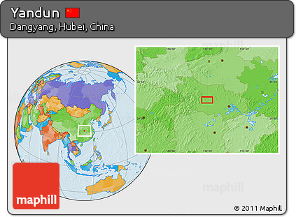 Political Location Map of Yandun