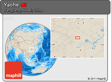 Shaded Relief Location Map of Yaohe