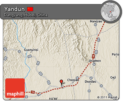 Shaded Relief Map of Yandun
