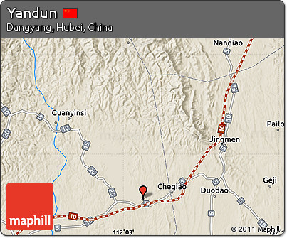 Shaded Relief Map of Yandun