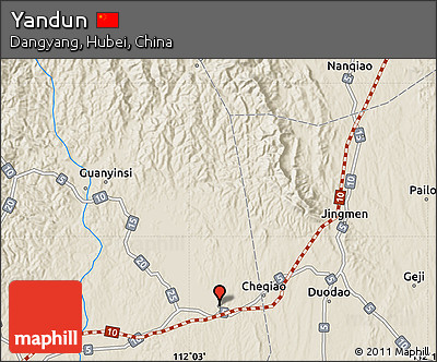Shaded Relief Map of Yandun