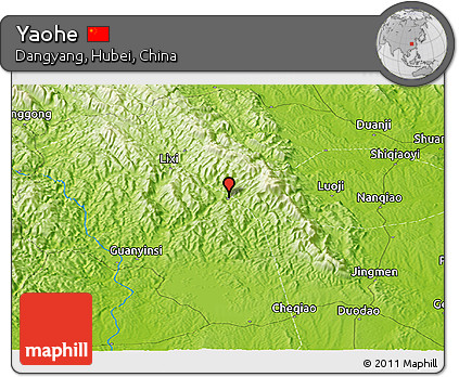 Physical Panoramic Map of Yaohe
