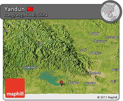 Satellite Panoramic Map of Yandun
