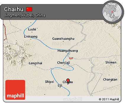 Shaded Relief Panoramic Map of Chaihu