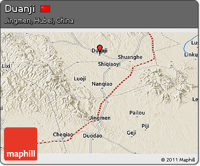 Shaded Relief Panoramic Map of Duanji