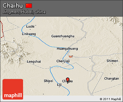 Shaded Relief Panoramic Map of Chaihu
