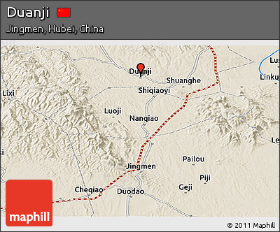 Shaded Relief Panoramic Map of Duanji