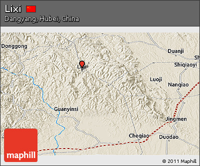 Shaded Relief Panoramic Map of Lixi
