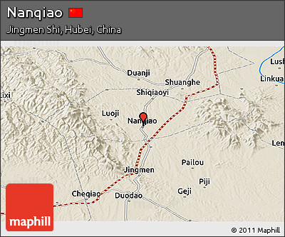 Shaded Relief Panoramic Map of Nanqiao