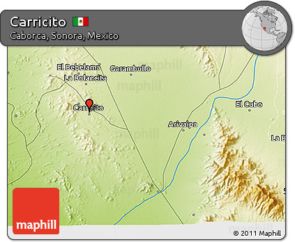 Physical 3D Map of Carricito