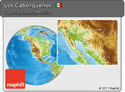 Physical Location Map of Los Caborqueños