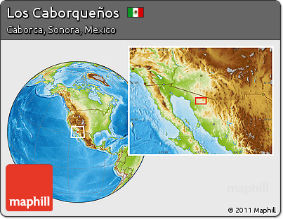 Physical Location Map of Los Caborqueños
