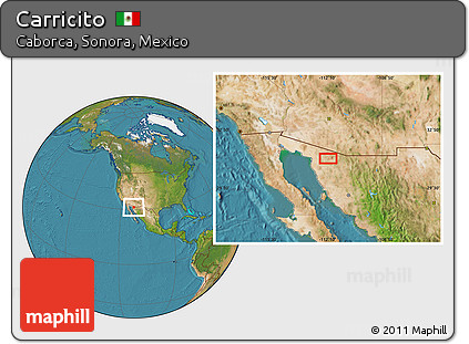 Satellite Location Map of Carricito