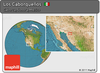 Satellite Location Map of Los Caborqueños