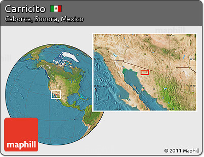 Satellite Location Map of Carricito