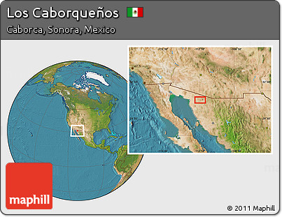 Satellite Location Map of Los Caborqueños