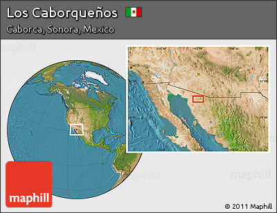 Satellite Location Map of Los Caborqueños