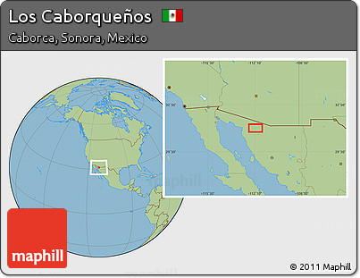 Savanna Style Location Map of Los Caborqueños
