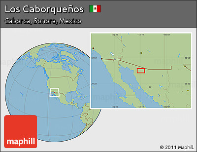 Savanna Style Location Map of Los Caborqueños