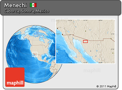 Shaded Relief Location Map of Menechi