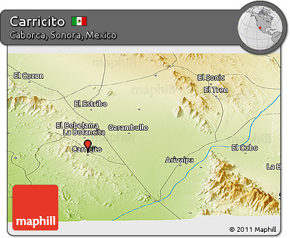 Physical Panoramic Map of Carricito