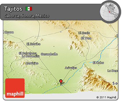 Physical Panoramic Map of Tajitos
