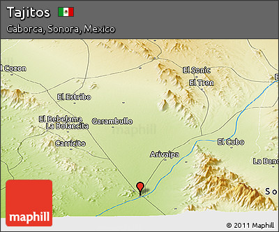 Physical Panoramic Map of Tajitos