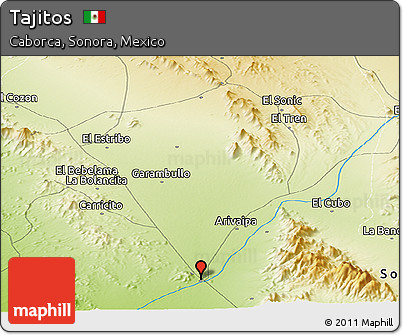Physical Panoramic Map of Tajitos