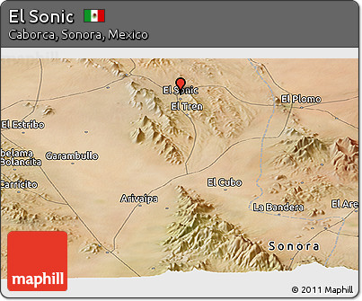 Satellite Panoramic Map of El Sonic