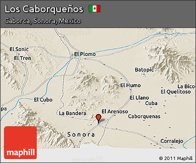 Shaded Relief Panoramic Map of Los Caborqueños