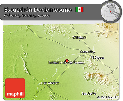 Physical 3D Map of Escuadrón Docientosuno