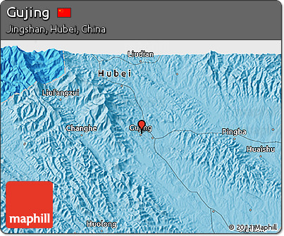 Political 3D Map of Gujing