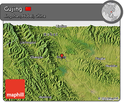 Satellite 3D Map of Gujing