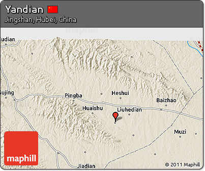 Shaded Relief 3D Map of Yandian