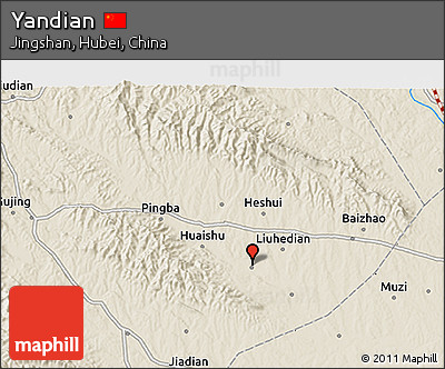 Shaded Relief 3D Map of Yandian