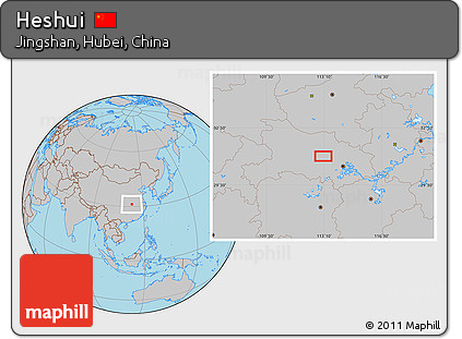 Gray Location Map of Heshui