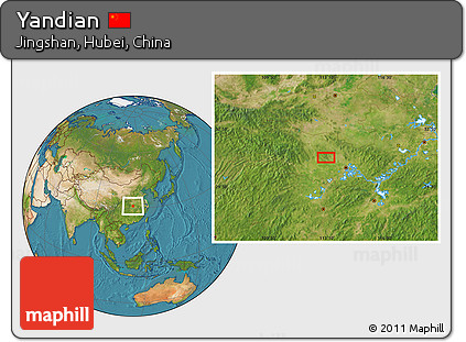Satellite Location Map of Yandian