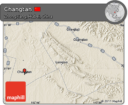 Shaded Relief Map of Changtan