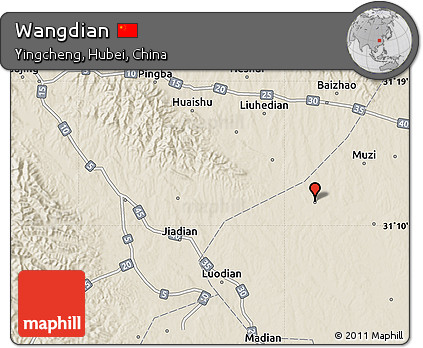 Shaded Relief Map of Wangdian