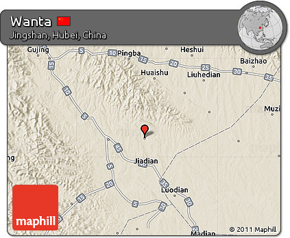 Shaded Relief Map of Wanta