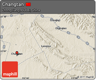 Shaded Relief Map of Changtan